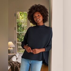 NWOT Frank & Eileen Effie Long-Sleeve Funnel Neck Capelet